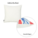 Blue & Red Geometric Decorative Throw Pillow Cover 18" in. x 18" in.  Square for Couch, Bedding