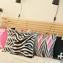 Black & Pink Geometric Decorative Throw Pillow Cover 18" in. x 18" in.  Square for Couch, Bedding