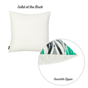 Black & Green Geometric Decorative Throw Pillow Cover 18" in. x 18" in.  Square for Couch, Bedding