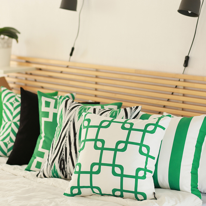 Geometric Decorative Throw Pillow Cover 18" in. x 18" in.  Square for Couch, Bedding