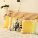 Black & Yellow Geometric Decorative Throw Pillow Cover 18" in. x 18" in.  Square for Couch, Bedding