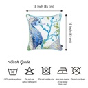 Seahorse 4-piece Nautical Coastal Decorative Throw Pillow Cover 18" in. x 18" in. Square 