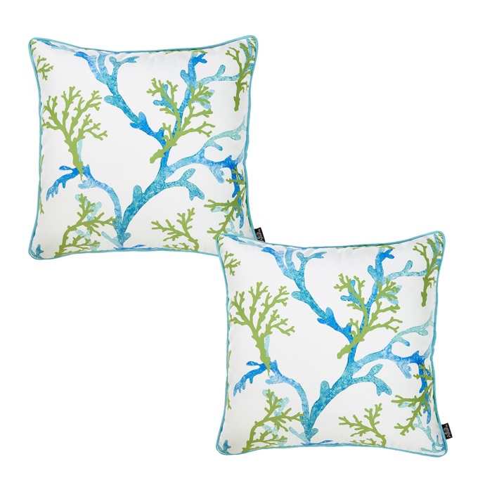 Nautical Coastal Decorative Throw Pillow Cover 18" in. x 18" in. Square 