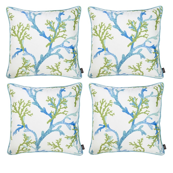 Nautical Coastal Decorative Throw Pillow Cover 18" in. x 18" in. Square 