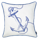 Anchor Single Nautical Coastal Decorative Throw Pillow Cover 18" in. x 18" in. Square 