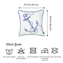 Anchor 2-piece Nautical Coastal Decorative Throw Pillow Cover 18" in. x 18" in. Square 