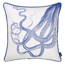 Octopus Single Nautical Coastal Decorative Throw Pillow Cover 18" in. x 18" in. Square 