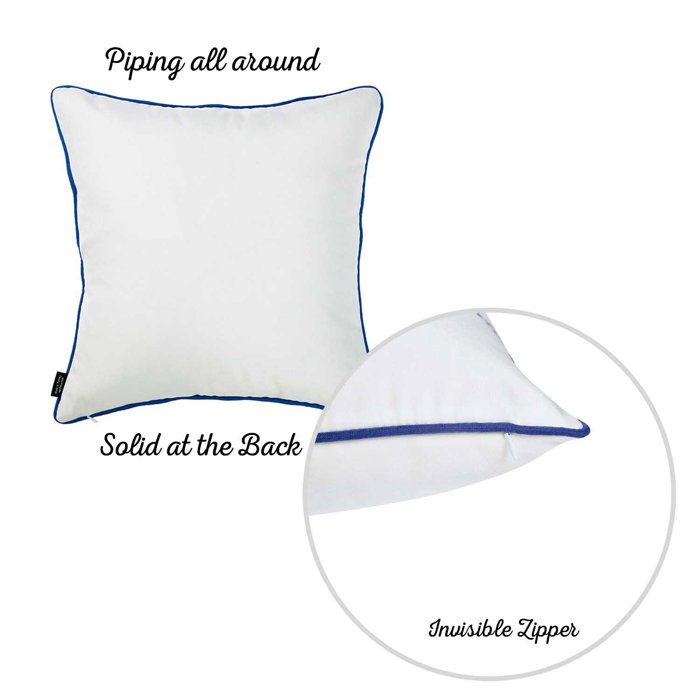 Nautical Coastal Decorative Throw Pillow Cover 18" in. x 18" in. Square 