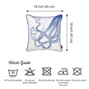Octopus 4-piece Nautical Coastal Decorative Throw Pillow Cover 18" in. x 18" in. Square 