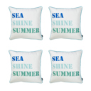 Sea Shine 4-piece Nautical Coastal Decorative Throw Pillow Cover 18" in. x 18" in. Square 