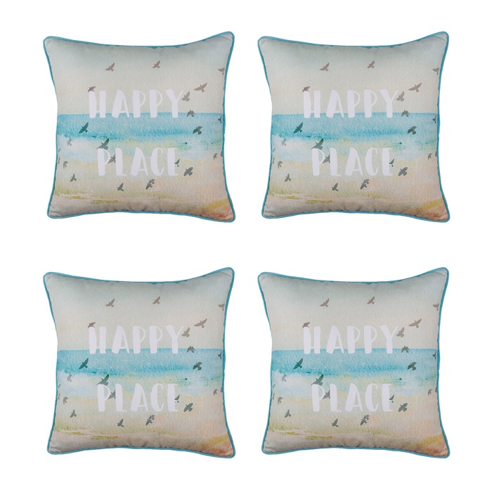 Nautical Coastal Decorative Throw Pillow Cover 18" in. x 18" in. Square 