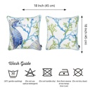 Seahorse & Coral 2-piece Nautical Coastal Decorative Sets of Throw Pillow Covers 18" in. x 18" in. Square