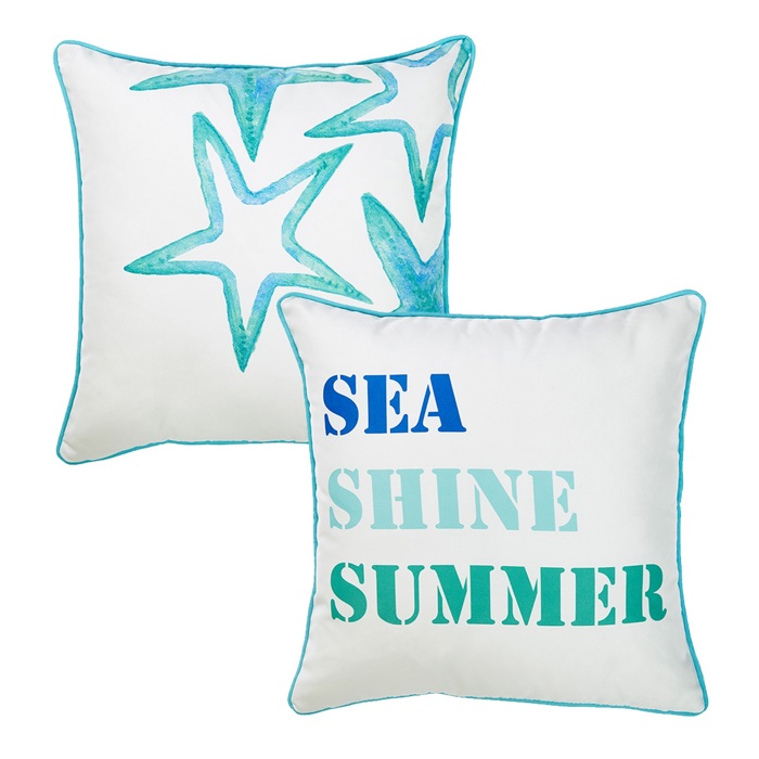 Nautical Coastal Decorative Sets of Throw Pillow Covers 18" in. x 18" in. Square