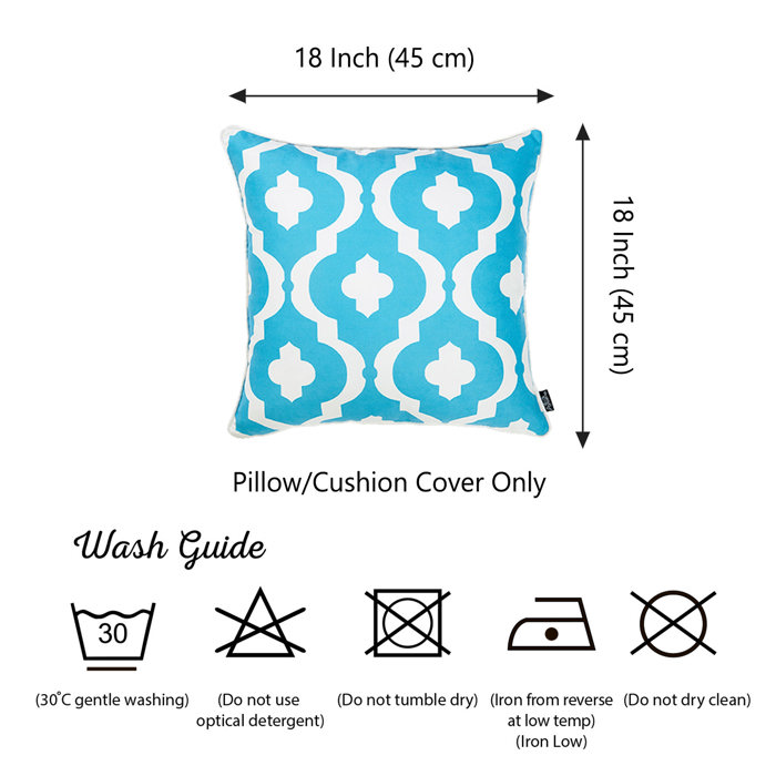 Nautical Coastal Decorative Throw Pillow Cover 18" in. x 18" in. Square 