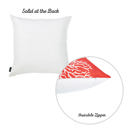 Red & Blue 4-piece Nautical Coastal Reef Decorative Single Throw Pillow Cover 18" in. x 18" in. Square