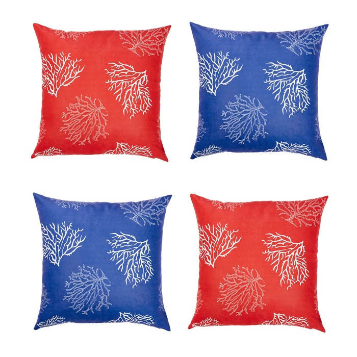 Nautical Coastal Reef Decorative Single Throw Pillow Cover 18" in. x 18" in. Square