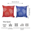 Red & Blue 4-piece Nautical Coastal Reef Decorative Single Throw Pillow Cover 18" in. x 18" in. Square