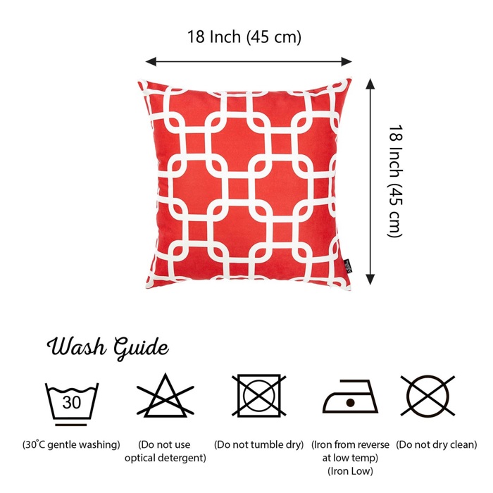 Nautical Geometric Decorative Throw Pillow Cover 18" in. x 18" in. Square