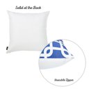 Blue Single Nautical Geometric Decorative Throw Pillow Cover 18" in. x 18" in. Square