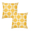 Yellow 2-piece Nautical Geometric Decorative Throw Pillow Cover 18" in. x 18" in. Square