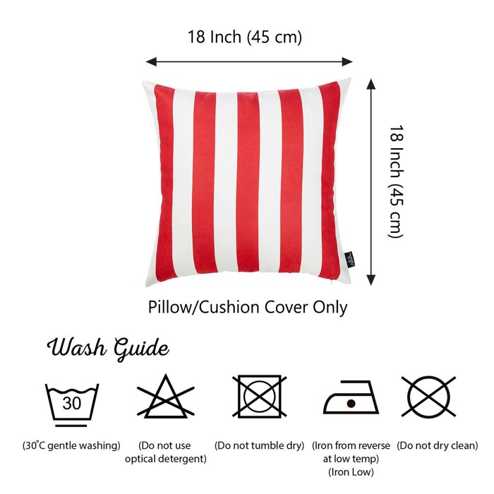Nautical Geometric Decorative Throw Pillow Cover 18" in. x 18" in. Square