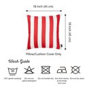 White & Red Single Nautical Geometric Decorative Throw Pillow Cover 18" in. x 18" in. Square