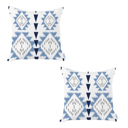 Blue; White; Purple - 18x18 2-piece Ikat Lumbar 12"x 20" & Square 18"x 18" Boho Throw Pillow Covers Sets