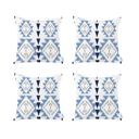 Blue; White; Purple - 18x18 4-piece Ikat Lumbar 12"x 20" & Square 18"x 18" Boho Throw Pillow Covers Sets