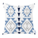 Blue; White; Purple - 18x18 4-piece Ikat Lumbar 12"x 20" & Square 18"x 18" Boho Throw Pillow Covers Sets