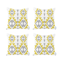 Yellow; White - 18x18 4-piece Ikat Lumbar 12"x 20" & Square 18"x 18" Boho Throw Pillow Covers Sets
