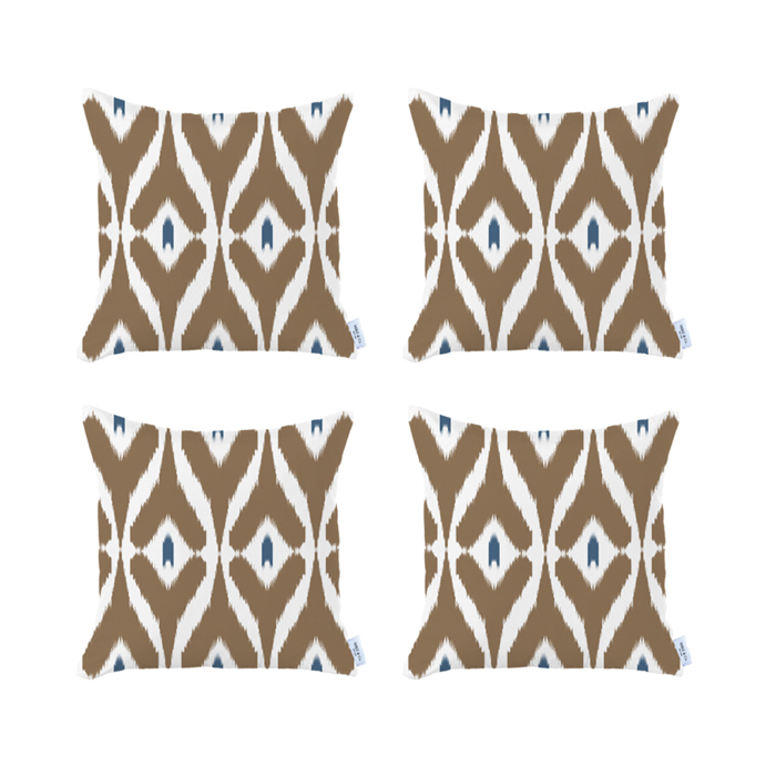 Ikat Lumbar 12"x 20" & Square 18"x 18" Boho Throw Pillow Covers Sets