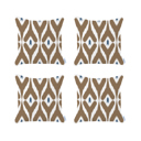 Brown - 18x18 4-piece Ikat Lumbar 12"x 20" & Square 18"x 18" Boho Throw Pillow Covers Sets