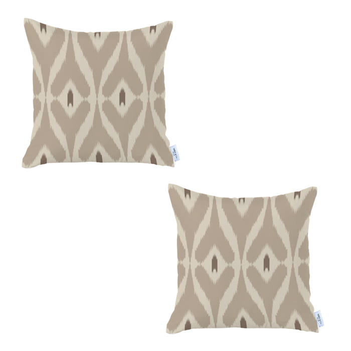 Ikat Lumbar 12"x 20" & Square 18"x 18" Boho Throw Pillow Covers Sets