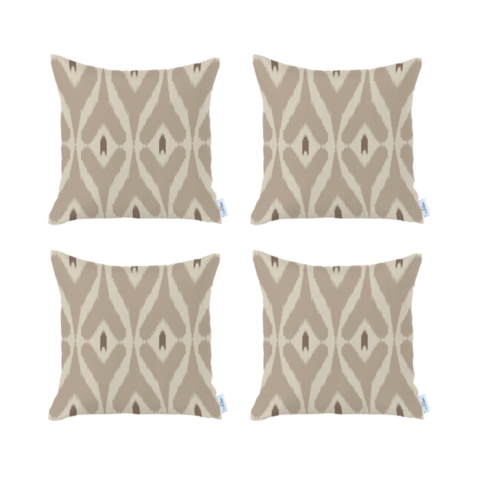Ikat Lumbar 12"x 20" & Square 18"x 18" Boho Throw Pillow Covers Sets