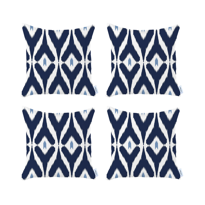 Ikat Lumbar 12"x 20" & Square 18"x 18" Boho Throw Pillow Covers Sets