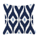 Navy Blue; White - 18x18 4-piece Ikat Lumbar 12"x 20" & Square 18"x 18" Boho Throw Pillow Covers Sets