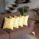Yellow; White; Purple - 18x18 4-piece Ikat Lumbar 12"x 20" & Square 18"x 18" Boho Throw Pillow Covers Sets