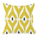 Yellow; White; Purple - 18x18 4-piece Ikat Lumbar 12"x 20" & Square 18"x 18" Boho Throw Pillow Covers Sets