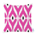 Pink - 18x18 2-piece Ikat Lumbar 12"x 20" & Square 18"x 18" Boho Throw Pillow Covers Sets