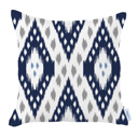 Navy Blue - 18x18 4-piece Ikat Lumbar 12"x 20" & Square 18"x 18" Boho Throw Pillow Covers Sets