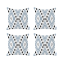 Gray; White - 18x18 4-piece Ikat Lumbar 12"x 20" & Square 18"x 18" Boho Throw Pillow Covers Sets