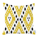 Yellow - 18x18 4-piece Ikat Lumbar 12"x 20" & Square 18"x 18" Boho Throw Pillow Covers Sets