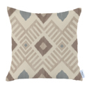 Tortilla Brown, Beige - 18x18 4-piece Ikat Lumbar 12"x 20" & Square 18"x 18" Boho Throw Pillow Covers Sets