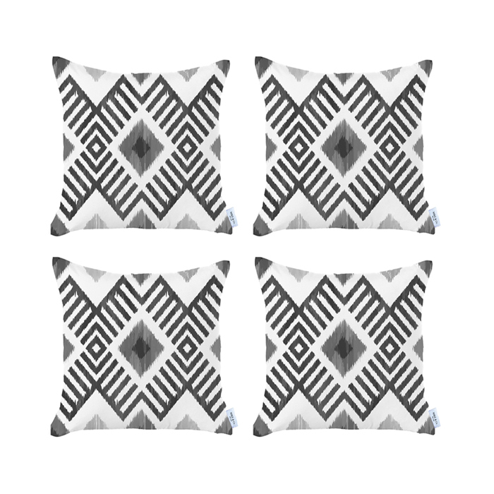 Ikat Lumbar 12"x 20" & Square 18"x 18" Boho Throw Pillow Covers Sets