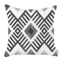 Gray - 18x18 4-piece Ikat Lumbar 12"x 20" & Square 18"x 18" Boho Throw Pillow Covers Sets