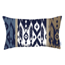 Brown; Blue - 12x20 4-piece Ikat Lumbar 12"x 20" & Square 18"x 18" Boho Throw Pillow Covers Sets
