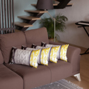 Gray; Yellow - 12x20 4-piece Ikat Lumbar 12"x 20" & Square 18"x 18" Boho Throw Pillow Covers Sets