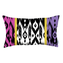 Purple - 12x20 4-piece Ikat Lumbar 12"x 20" & Square 18"x 18" Boho Throw Pillow Covers Sets