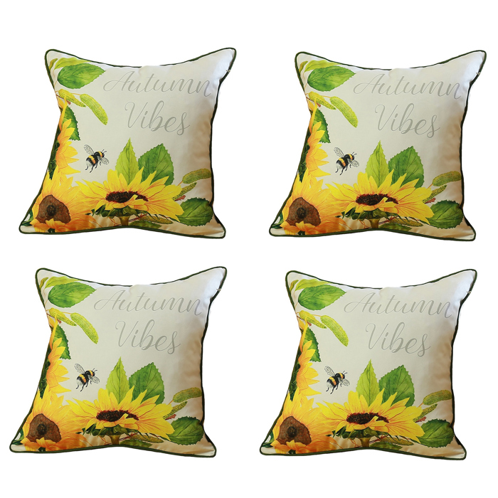 Decorative Fall Thanksgiving Throw Pillow Cover Sunflowers 18" x 18" Lumbar & Square for Couch, Bedding