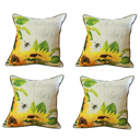 Design 1 4-piece Decorative Fall Thanksgiving Throw Pillow Cover Sunflowers 18" x 18" Lumbar & Square for Couch, Bedding